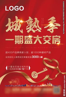 房地產商業(yè)住宅交房海報